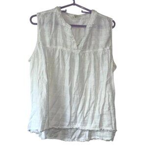 White Sleeveless Womens Top By Ana XXL Lightweight Cotton Blend